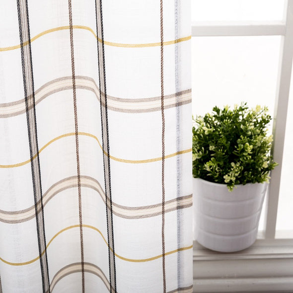 Jinchan//Tier Curtains for Kitchen Sheer Curtains Classic Buffalo Checkered Gingham Linen