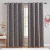 Blackout Curtains for Kids Bedroom Gold on Flax Star Design Faux Linen Textured Grommets Shiny Star Window Drapes Living Room 1 Panel