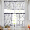 Tier and Valance Curtain Sets Moroccan Trellis Pattern 3 Pieces Kitchen Curtains