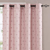 White Curtains Embroidered with Pom Pom 2 Panels Double Layers Grommet Drapes for Living Room