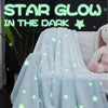 A  Soft Star Blue Throw Blanket  Can Glow in The Dark