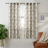 Paisley Scroll Printed Linen Textured Curtains Grommet Top 1Pair