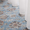 JINCHAN Area Rug Blue Persian Rug Kitchen Vintage Rug Floral Print Floor Cover Indoor Thin Rug Foldable Mat Retro Accent Rug Entryway Bathroom Doormat Living Room Bedroom