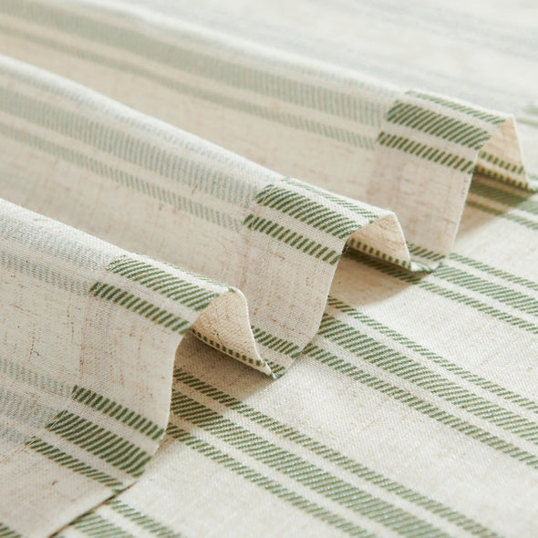 JINCHAN Striped Valance for Small Window Farmhouse Light Filtering Flax Valance 16 Inch Length Rod Pocket 1 Panel