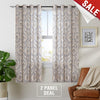 Medallion Linen Blend Curtains for Living Room Drapes Damask Pattern Flax Draperies Window Treatments Room Darkening
