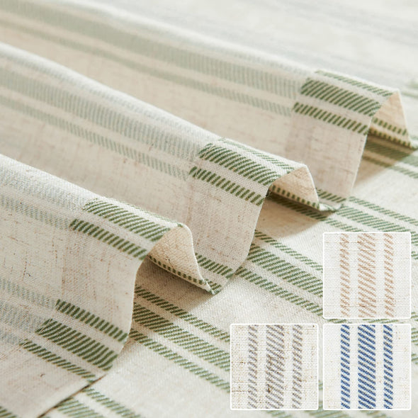 Linen Curtains for Living Room Striped Curtains Farmhouse Ticking Stripe Curtains Bedroom Country Rustic Window Pinstripe Print Curtains Grommet 2 Panels