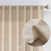 JINCHAN Linen Curtains for Living Room Drapes Rod Pocket Back Tab Beige Linen Blend Farmhouse Curtains Window Treatments for Bedroom Patio Door 2 Panels 84 Inches Crude