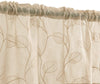 Sheer Tiers Kitchen Curtains with Leaf Embroidered Design Rod Pocket Kitchen Window Curtain 2 Panels for Bathroom Curtains 24 inch, 36 inch, 45inch