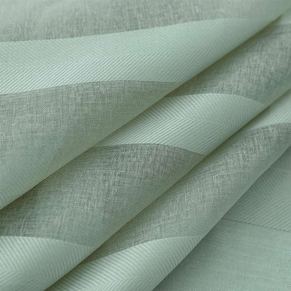 Striped Voile Kitchen Curtains Semi Sheer Tier Curtains Grommet Small Window Curtains for Bathroom 2 Panels