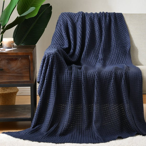 Cable Knit Throw Blanket 45" x 70" Soft Lightweight Blanket for Bed Couch Sofa Warm Farmhouse Decor All Seasons