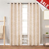 SAFA // Faux Silk Embroided Curtains With Bronze Grommet Ring Top