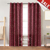SAFA // Faux Silk Embroided Curtains With Bronze Grommet Ring Top