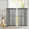 Kitchen Curtains Linen Textured Voile Rod Pocket Short Curtains for Small Window Tiers Sheer Cafe Curtain 2 Panels