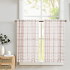 Kitchen Curtains Buffalo Plaid Sheer Tier Curtains Gingham Checkered Cafe Curtains Classic Farmhouse Woven Rustic Striped Drapes for Bathroom Laundry Room RV 2 Panels