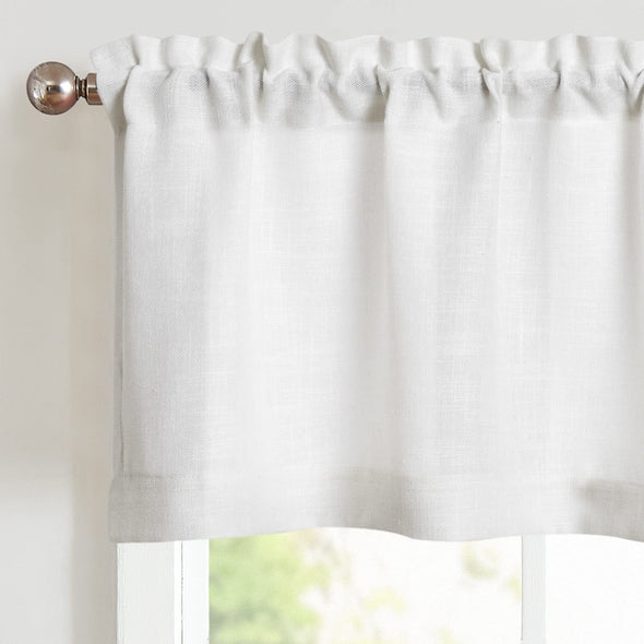JINCHAN Linen Kitchen Valance for Living Room Rod Pocket Small Window Curtains Flax Rustic Window Treatments 1 Panel